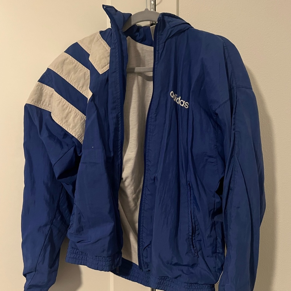 Adidas Navy and White Jacket